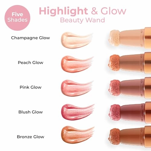 MCoBeauty Highlight & Glow Beauty Wand, Champagne Glow, Luminous Highlight for Radiance Skin, Vegan, Cruelty Free Cosmetics