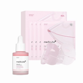 medicube Salmon DNA PDRN Duo for Beginner - Salmon DNA PDRN pink collagen jelly gel mask (4ea)   Salmon DNA PDRN Pink Peptide Serum, Pink glow serum