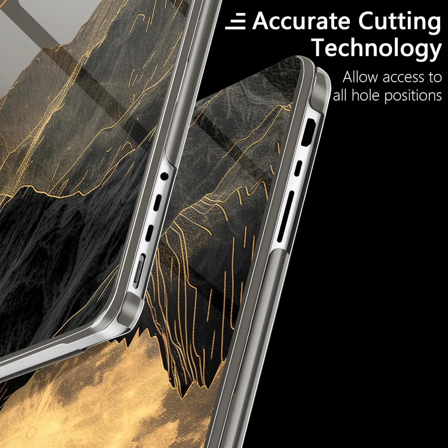 MEEgoodo for M4 MacBook Pro 16 inch Case 2024 2023 2021, Flexible & Crystal Case Fit Model A3403/A3186/A2991/A2780/A2485 M3 M2 M1 Pro/Max, Glowing Lines Full Moon