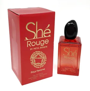 META-BOSEM SHE ROUGE, 3.4 Fluid Ounce, Eau de Parfum Spray for Women, Romantic and Sensual, Daytime and Casual Use, for all Skin Types, Wonderful Gift