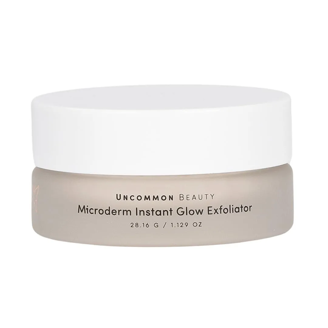 Microderm Instant Glow Exfoliator - Exfoliating Facial Scrub - All Skin Types, Vegan, Cruelty Free, Fragrance Free, 1.129 OZ