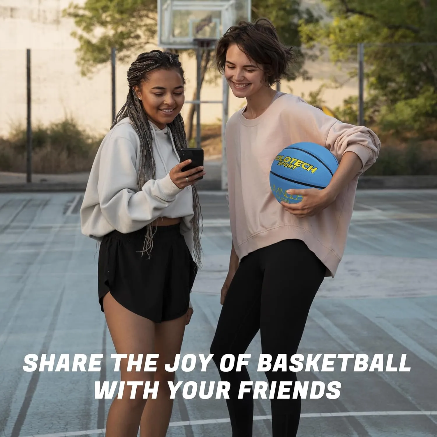 Mila Chic Basketball Glow in The Dark, Cool Glowing Indoor Outdoor Luminous Leather Basketball Size 7/6/5 for Men, Women, Teenager (with Pump)