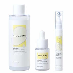 MIMUMIMU NIACINDY 3 Step Glow Boosting Set for Clarity skin with Niacinamide 10%   Thioctic Acid 100ppm, for Sensitive Skin, Korean Glass Skin, Fragrance-Free, Natural Glowy skin