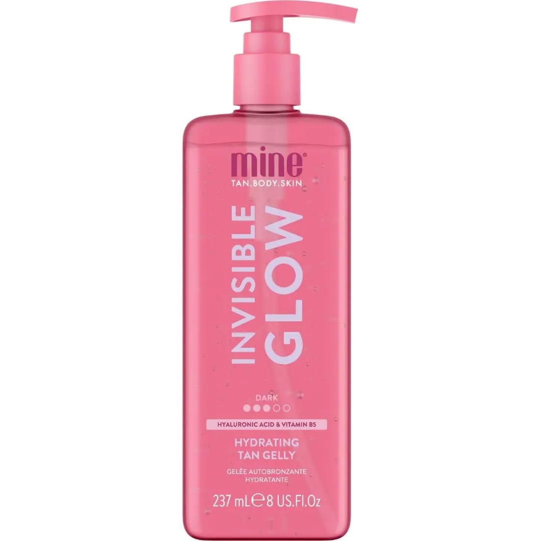 MineTan Clear Self Tanning Gel | Dark Invisible Tan Gelly - Best Transfer Free Sunless Tanner, Hydrating, Quick Apply, Hyaluronic Acid, Gives a Dark Bronze Skin Finish, Face & Body, 8 Fl Oz