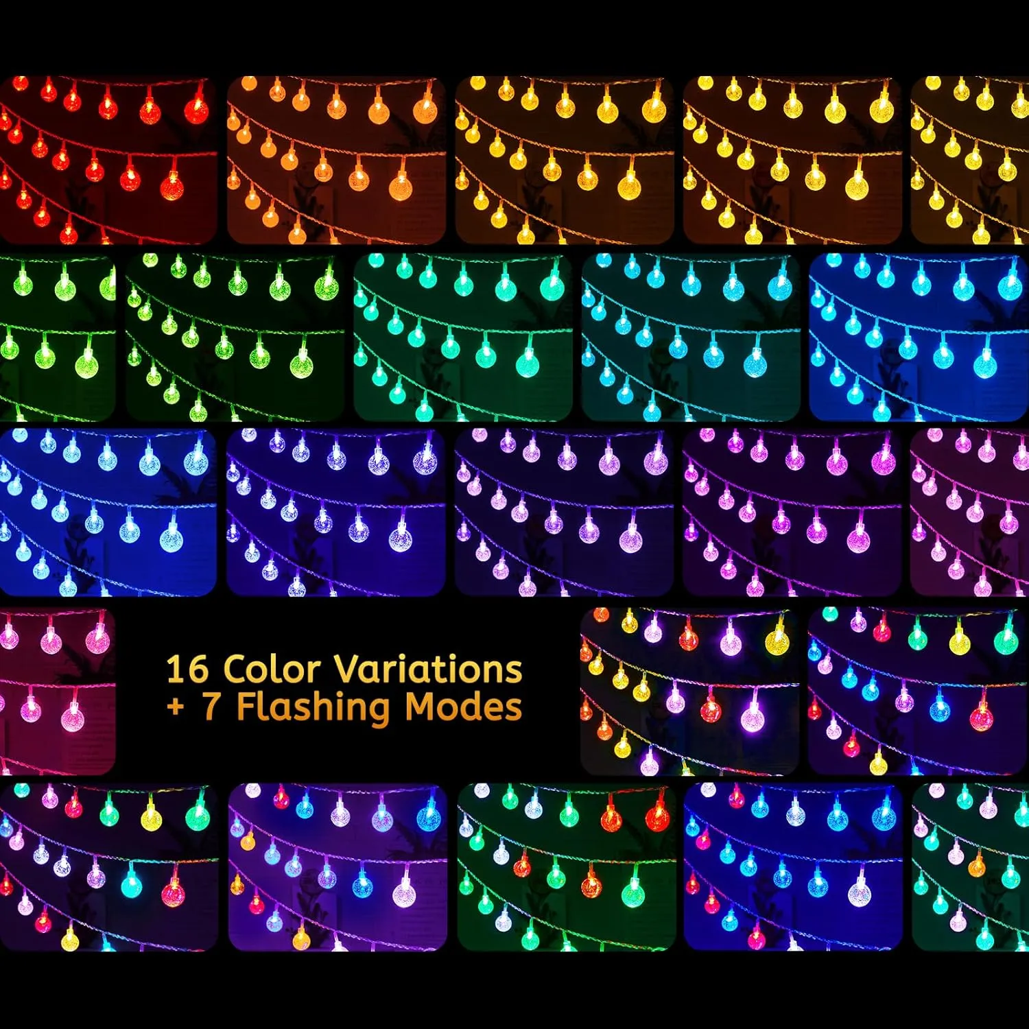 Minetom USB Globe String Lights - 33 ft 100 LED Color Changing Globe Fairy Lights with Remote and Timer, 16 Single Colors and 7 Modes for Bedroom, Dorm, Tent, Bed, Patio, Christmas Party