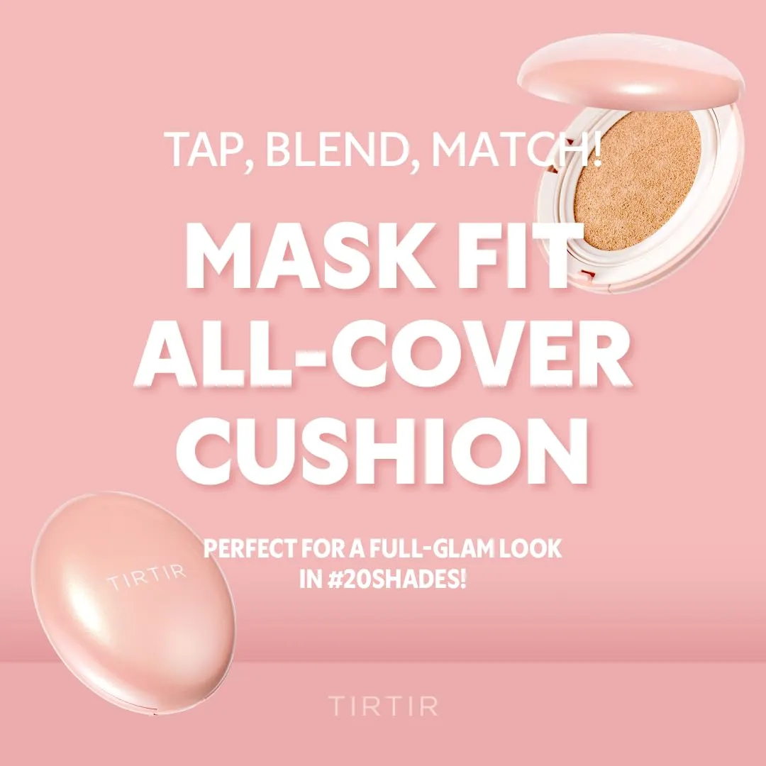 [*Mini Size*] TIRTIR All Cover Pink Cushion | Korean Cushion Foundation, (#21N Ivory, 0.15 Fl Oz)