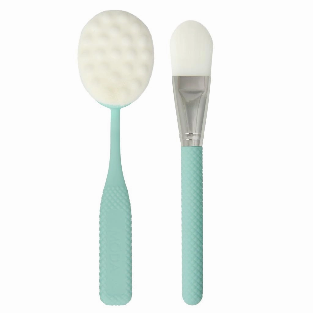 Moda Spa 2pc Facial Treatment & Cleansing Brush Kit – Skincare Brush Set for Masks, Serums & Exfoliating – Vegan & Cruelty-Free