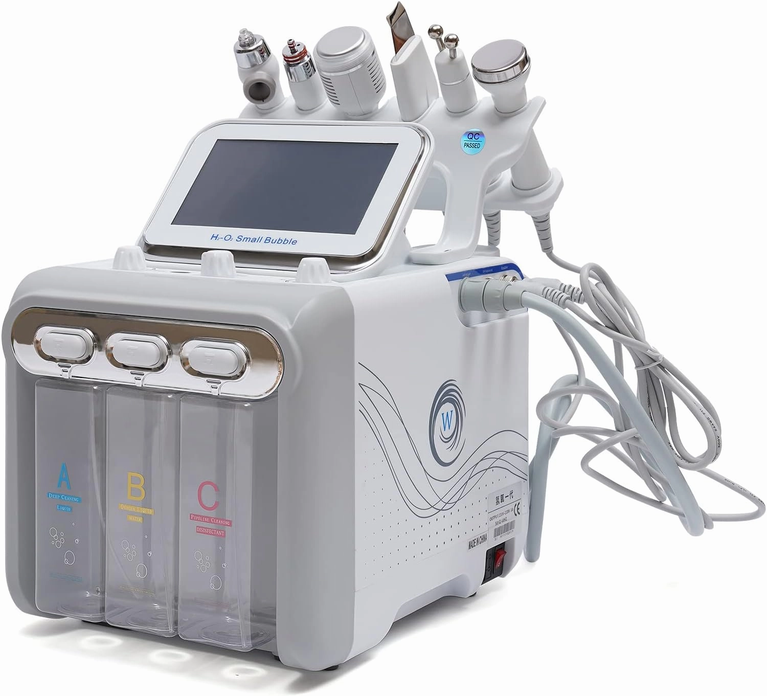 Multifunctional Machine Facial Care, 6 in 1 Hydra Oxygen Facial Aquafacial Device, Hydrogen Face Care Machine for SPA Beauty