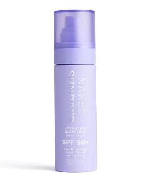 Naked Sundays SPF 50  Hydrating Glow Mist SPF Setting Spray and Face Sunscreen, Lightweight & Non-Greasy, Hydrating Ultra-Fine Mist with Hyaluronic Acid for All Skin Types, Makeup-Friendly(75ml)