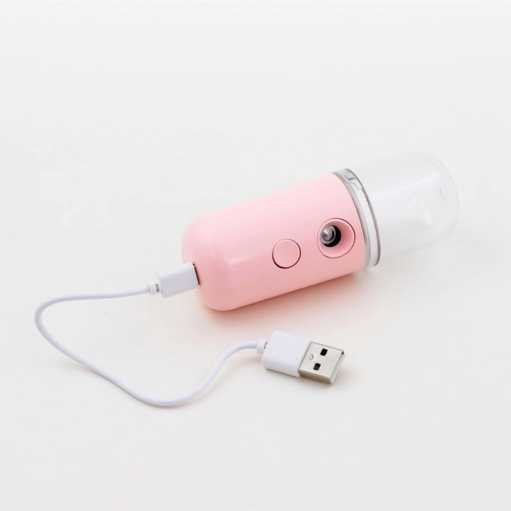 Nano Anti-Aging & Hydrating Facial Sprayer, Refreshing Skin Mist for Glowing Complexion, Portable Moisturizer - Light Pink