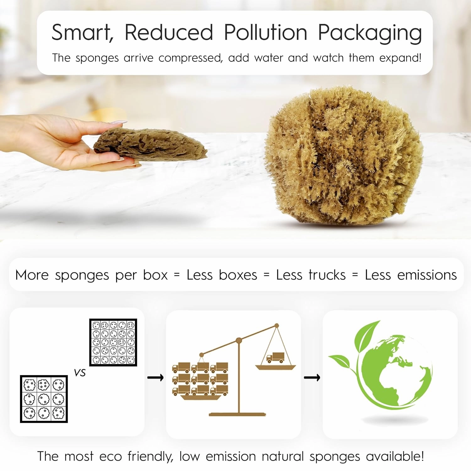 Naroa Exfoliating Natural Sponge for Shower | Bath Sea Loofah for Healthy Skin | Unbleached Bathing Body Scrubber Puff | Eco Friendly Plastic Free (Medium)