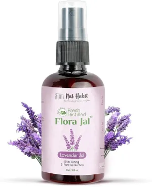 NAT Habit - 100% Pure Lavender Jal - Lavender Water - Toner, Face-Mist, Astringent & Face Spray- Ayurvedic Steam-Distilled for Oil-Control, Acne-Control, Skin Hydration (Pack of 1, 100 ml)