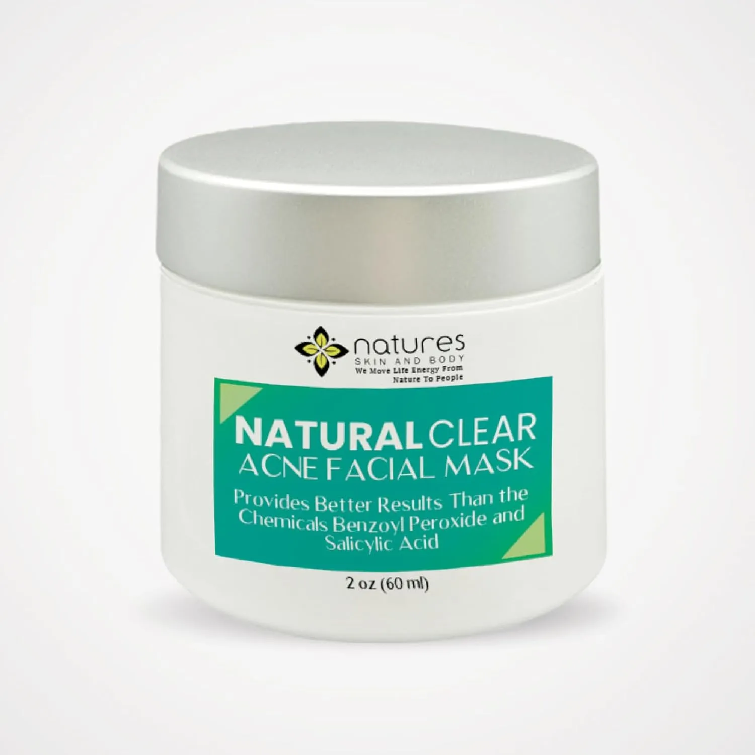 Natural Clear Acne Facial Mask | Fast-Acting Treatment for Zits, Spots, Blemishes, Whiteheads & Blackheads | Targets Root Cause of Breakouts | All-Natural Ingredients | 2oz