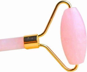 Natural Stone Rose Quartz Face Massage Roller Stone for Skin Care( 15 x 6 x 2 cm ) Pink
