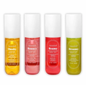 NATURE WELL Cheeky, Beamy, Bouncy, & Dreamy Body Oil Bundle, Glowy, Lightweight & Quick-Absorbing Formula to Help Visibly Improve the Skin’s Tone, Texture & Hydration, 3.4 Oz Each