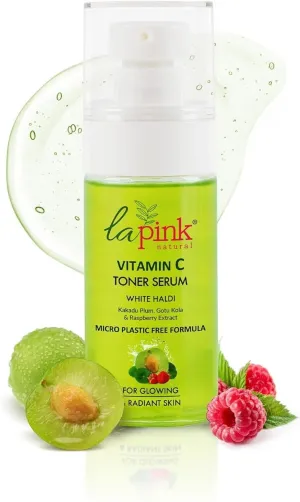 New Pink Vitamin C Face Toner Serum with White Haldi, Gotu Kola | for Glowing Bright Skin | Alcohol Free | Face Mist | 100% Microplastic Free Formula | All Skin Types | 50ml