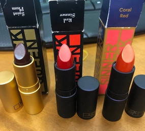 NEW LIPSTICK QUEEN LIPSTICK RED SINNER , SAINT PLUM , Coral Red NEW IN BOXES AUTHENTIC