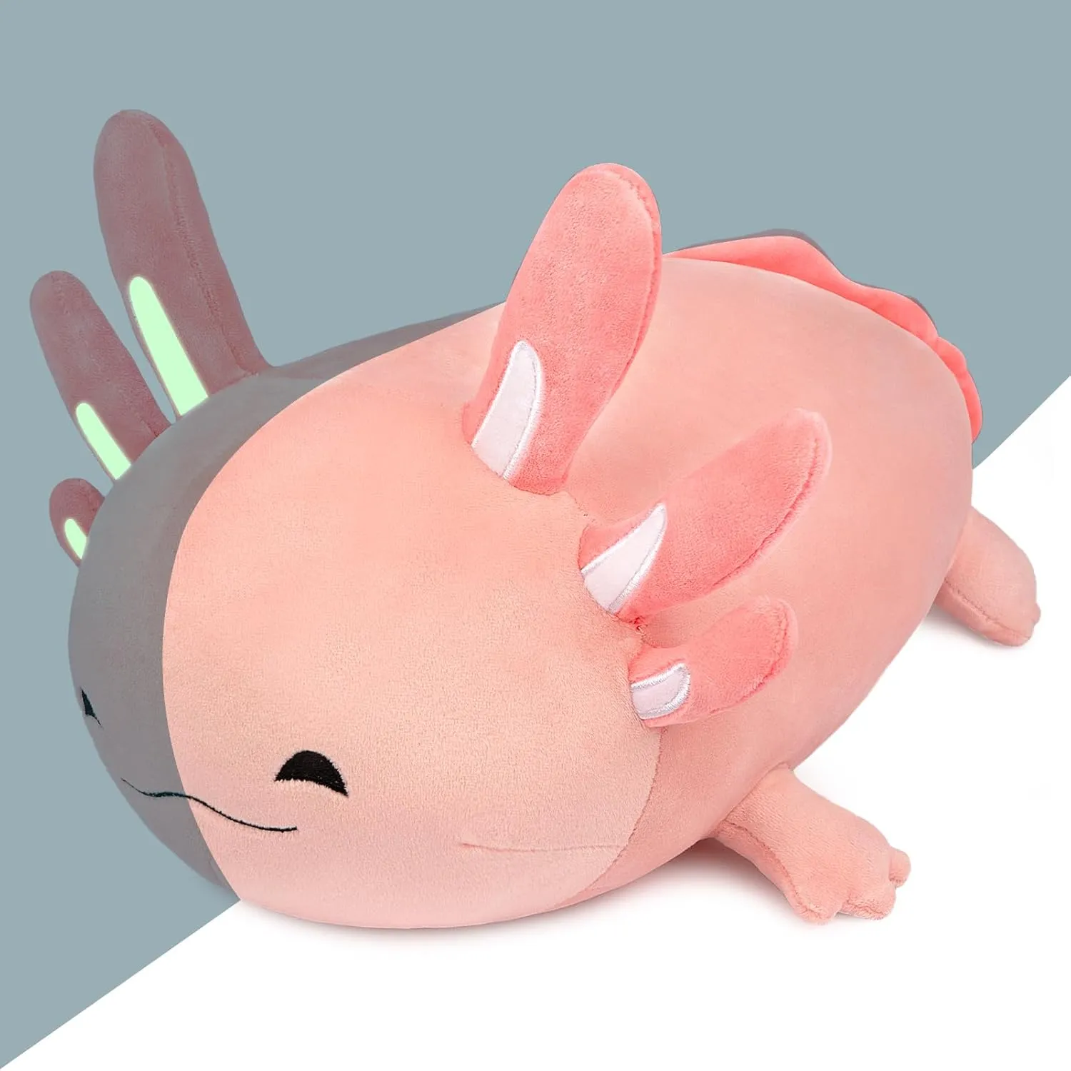 Niuniu Daddy 20 Inch Pink Axolotl Plush Toy - Luminous, Realistic, Cute Fluffy Stuffed Animal Plushies for Girls & Boys - Glow-in-The-Dark Birthday Gifts