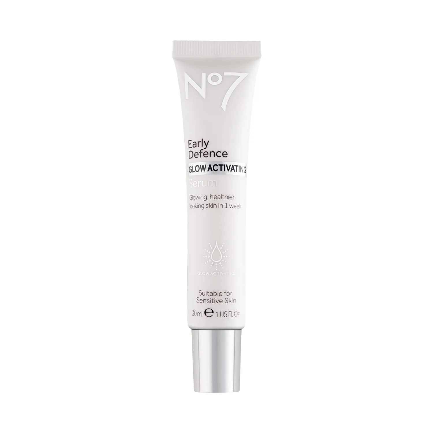 No7 Early Defense Glow Activating Serum - Anti Aging Serum with Peptides for Fine Lines and Wrinkles - Healthy Looking Skin Glowing Face Serum (30 ml)
