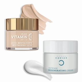 Noche Y Dia Day & Night Moisturizing Bundle - Vitamin C Face Cream & Caviar Face Cream