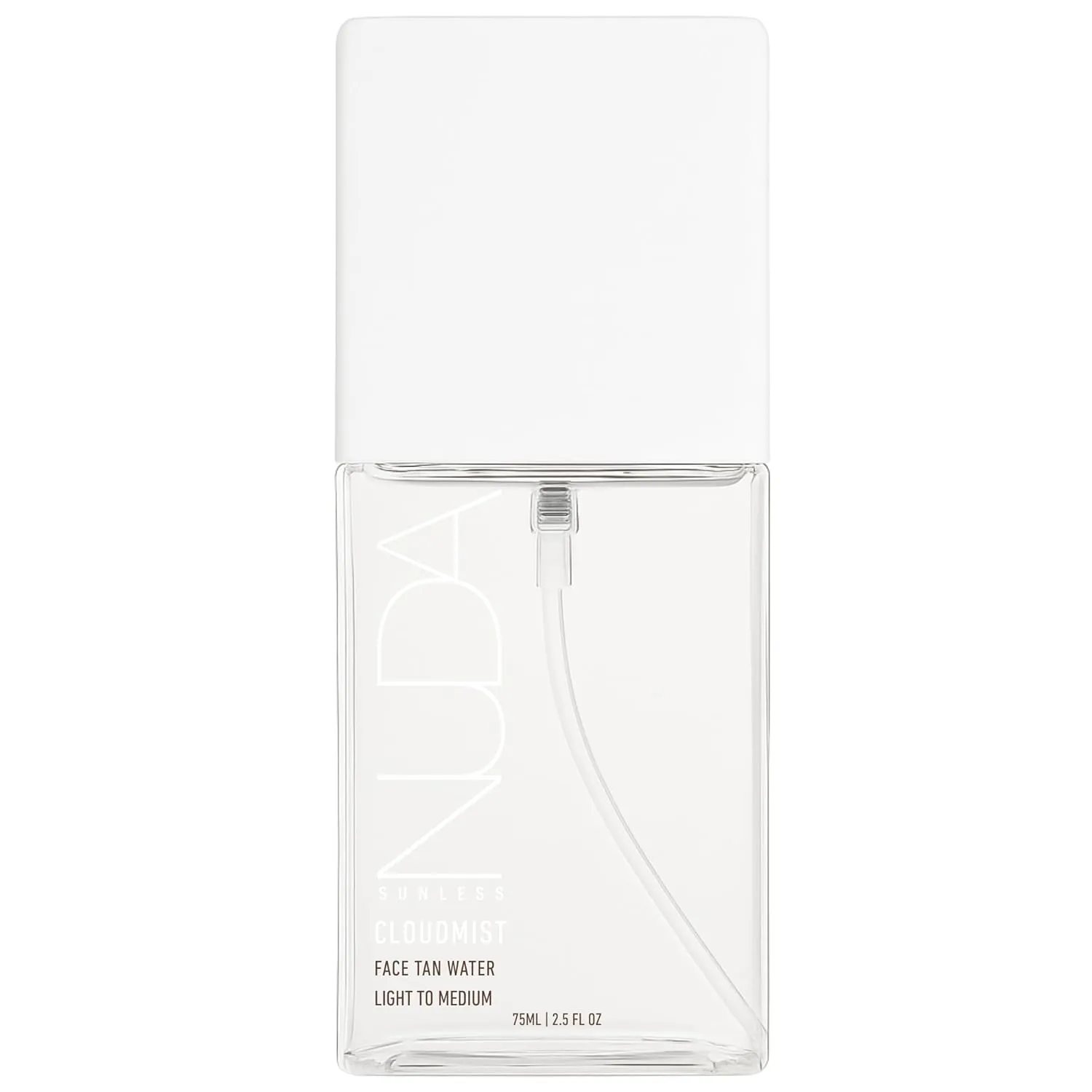 Nuda CloudMist Face Tan Water, Self Tanning Mist for Face, Buildable Self Tanning Water with Aloe Vera, Cucumber & White Tea Extract, Sunless Tanning Spray, Lasts 2-3 Days, Light to Medium, 2.5 Oz