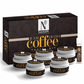 NutriGlow Natural's Raw Irish Coffee Facial Kit, Exfoliates Dead Skin Pore Cleanser Anti Tan & Acne Removal, Polished Younger-Looking Skin (8.8 Oz   0.3 Fl Oz)