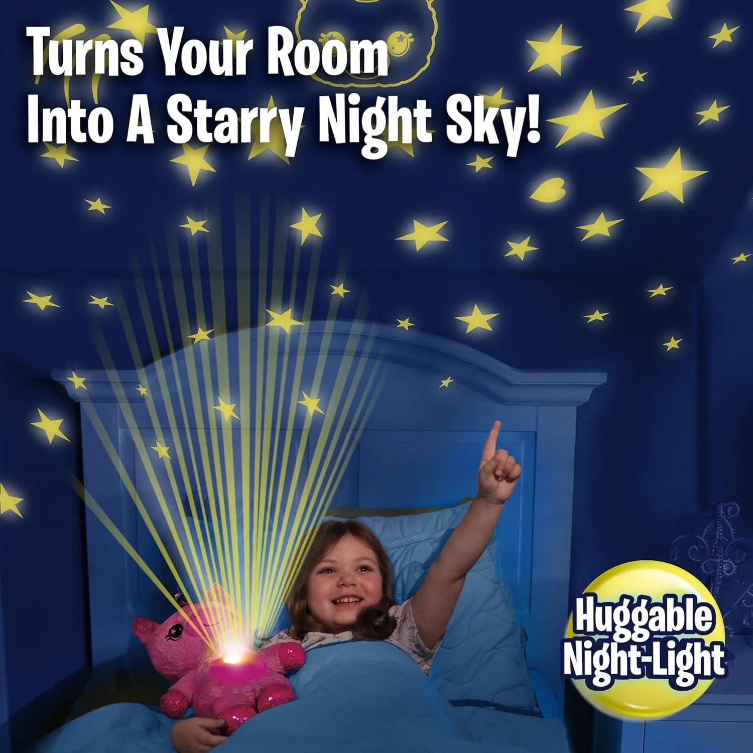 Ontel Star Belly Dream Lites, Stuffed Animal Night Light, Magical Pink And Purple Unicorn - Projects Glowing Stars & Shapes In 6 Gentle Colors, As Seen On TV