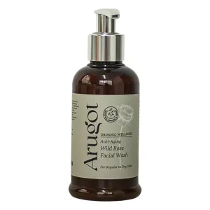 Organic Wild Rose Face Wash, Made in Israel | Anti-Aging Facial Cleanser for Age Spots, Dark Circles & Fine Lines - 5.1 FL Oz / 150 Ml