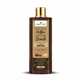 Organic Netra Pure Raw Coffee Exfoliate Scrub for Face and Body with Vitamin E | Deeply Hydrates and Moistures Skin | Enriched with Natural and Organic Ingredients | Paraben Free, 4.7 Oz (Pack of 1)