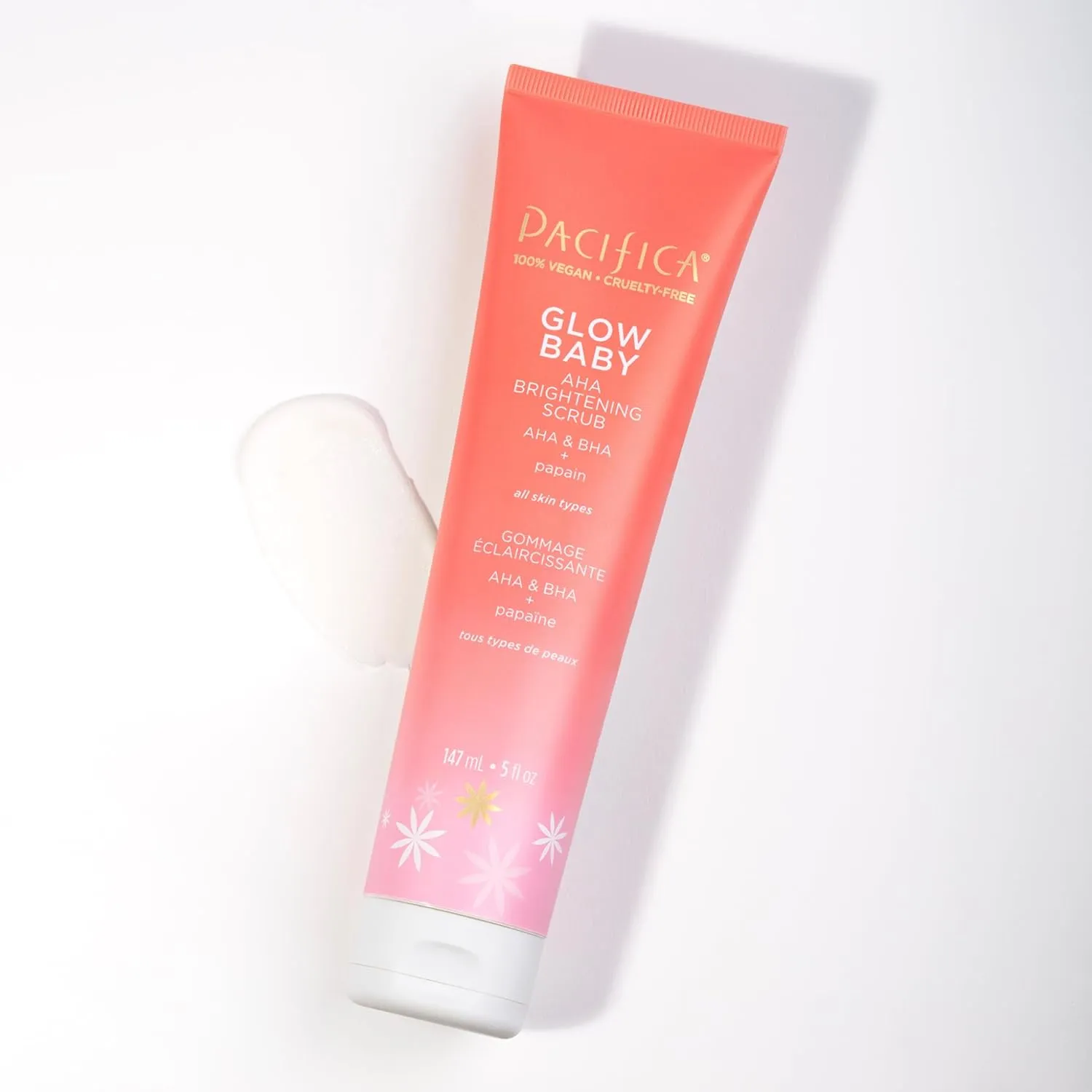 Pacifica Glow Baby Body Lotion & AHA Scrub Set – Brightening Vitamin C Body Lotion (5 oz)   AHA Exfoliating Body Scrub, 2-Step Radiance Duo for Smooth Glowing Skin, Vegan