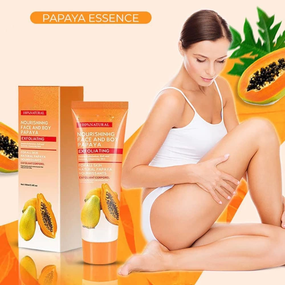 Papaya Essence Brightening Exfoliating Peeling Gel, Papaya Whitening Peeling Gel, Natural Exfoliating Peeling Gel, Immediate Whitening Peel Peeling Gel Dead Skin Remover Face and Body Exfoliator (4Pcs)