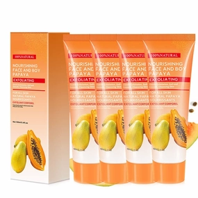Papaya Essence Brightening Exfoliating Peeling Gel, Papaya Whitening Peeling Gel, Natural Exfoliating Peeling Gel, Immediate Whitening Peel Peeling Gel Dead Skin Remover Face and Body Exfoliator (4Pcs)
