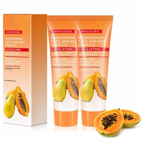Papaya Essence Brightening Exfoliating Peeling Gel, Papayas Essence Peeling Cleanser, Exfoliating Face Wash, Papaya Scrub Cream Moisturizing Smoothing Facial and Body Extractfor (2pcs)