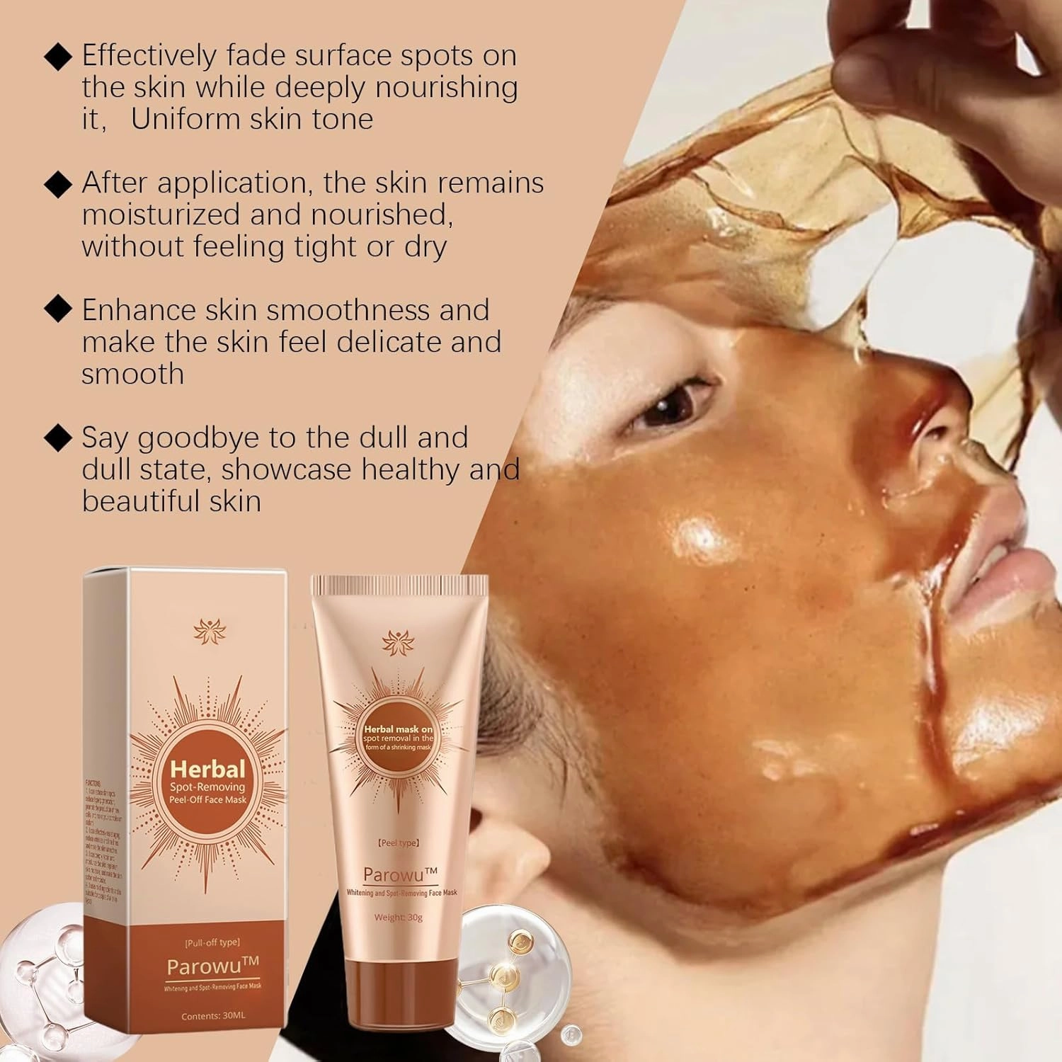 Parowu Herbal Spots Peel-Off Facial Mask, Advanced Skin Cream, Parowu Spot Removing Face Mask, Natural Herbal Ingredients for All Skin Types (2 Pack)