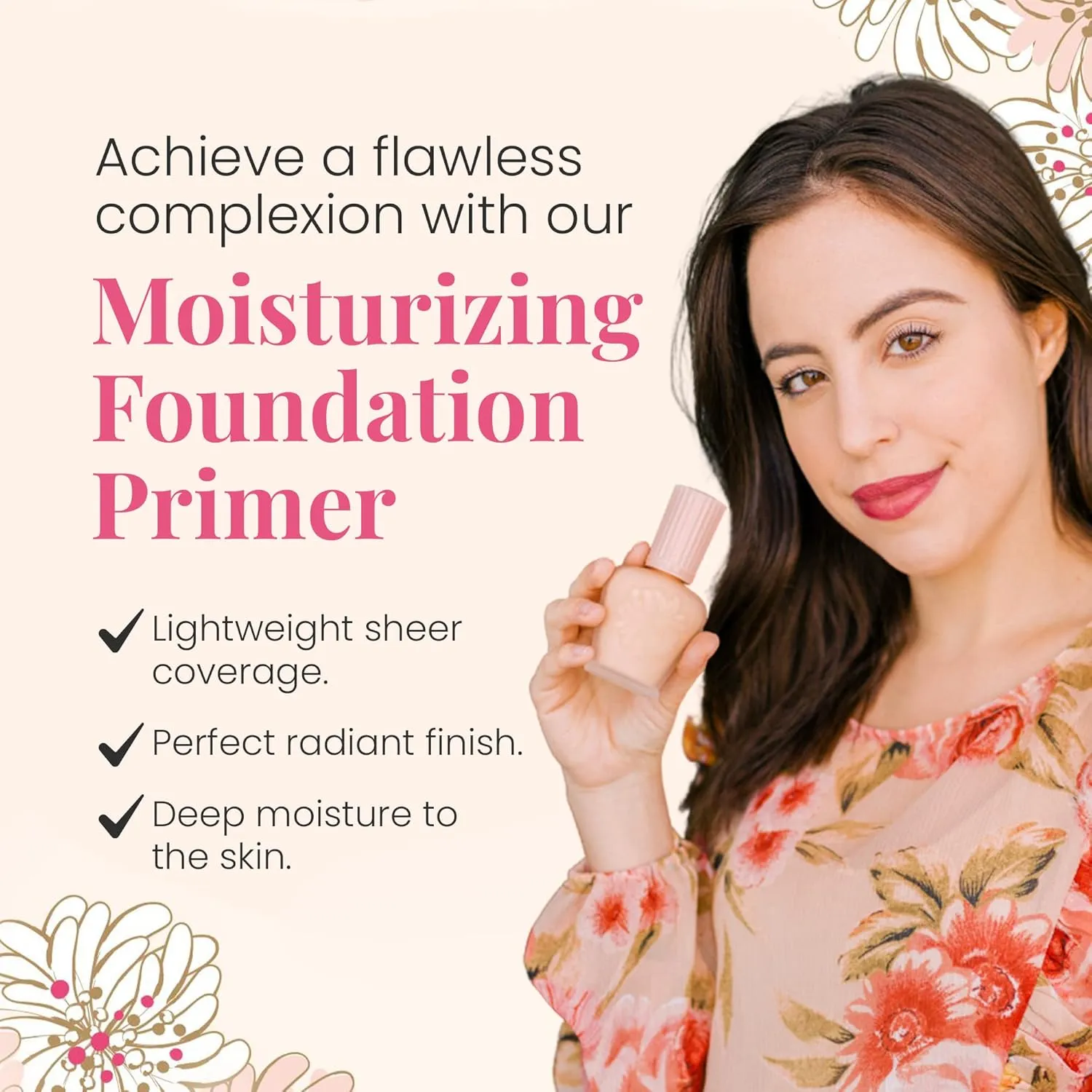 Paul & Joe Moisturizing Foundation Primer, ​Lightweight Makeup Primer, Sheer and illuminating Foundation Makeup, Face Makeup Base for Fair Complexions & Pink Undertones, Primer S 01 Peach, 1 fl oz