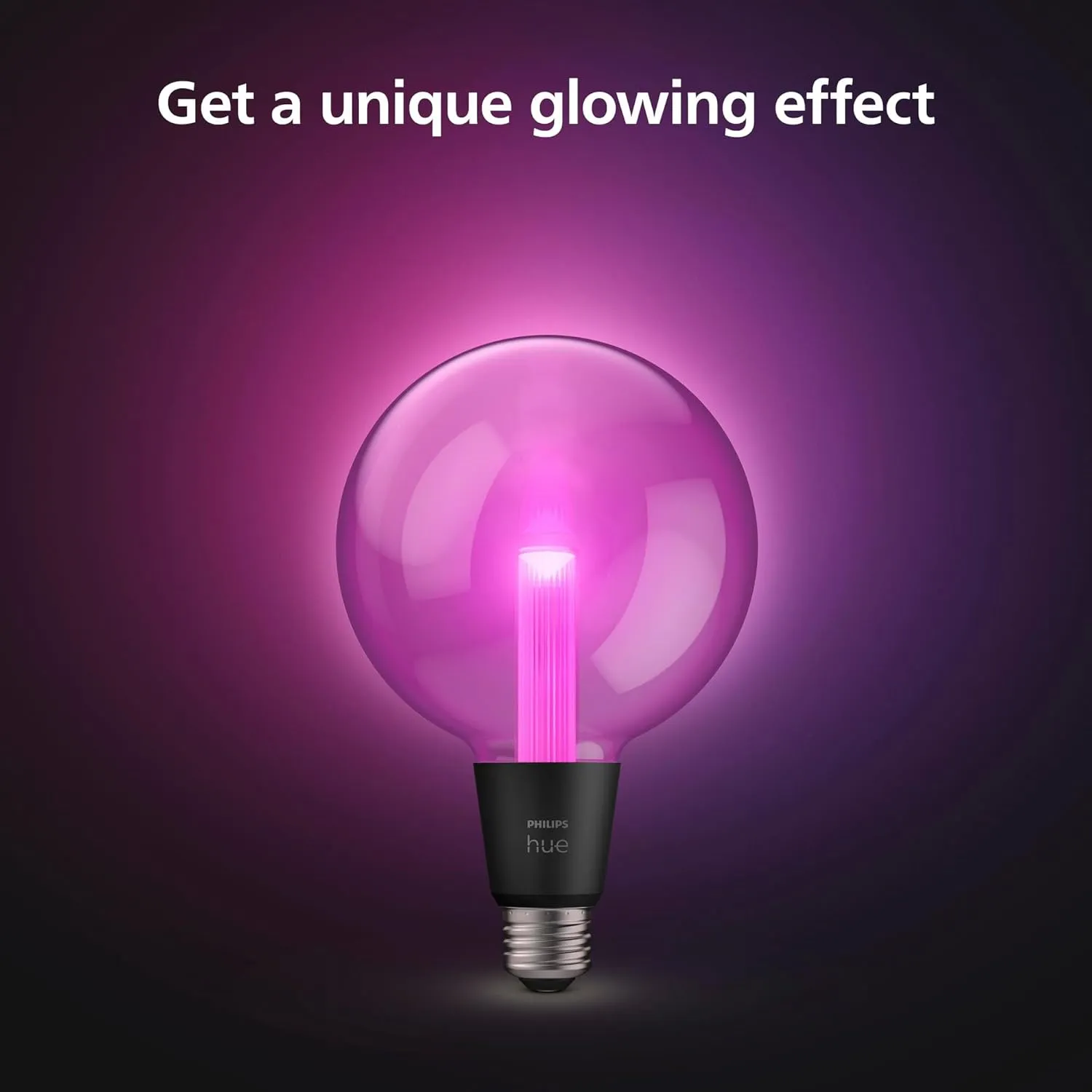 Philips Hue Lightguide G40 Large Globe Smart LED Bulb – Handblown Glass - Color Changing Light - Compatible with Amazon Alexa, Apple HomeKit and Google Assistant - Bluetooth and Hue Bridge Compatible