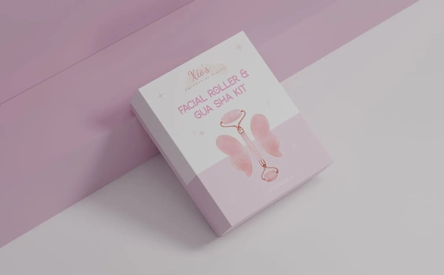 Pink Butterfly Facial Roller and Gua Sha Tool Set – Complete Gua Sha Facial Tool Kit with Pink Roller and Face Massager for Women – Butterfly Guasha Face Tool for Lifting – Facial Roller Guasha Set