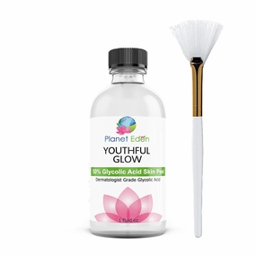 Planet Eden 50% Glycolic Acid Skin Chemical Peel Kit with Fan Brush- Excellent for Fine Lines, Wrinkles, Sun Damage, Scars, Dull Skin