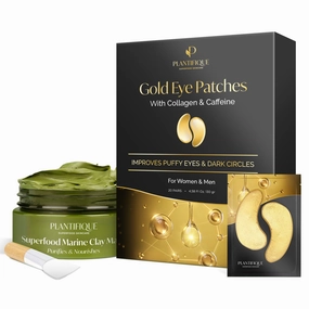 PLANTIFIQUE Korean Skin Care Face Mask with Avocado & Superfoods and Under Eye Patches (20 pairs)