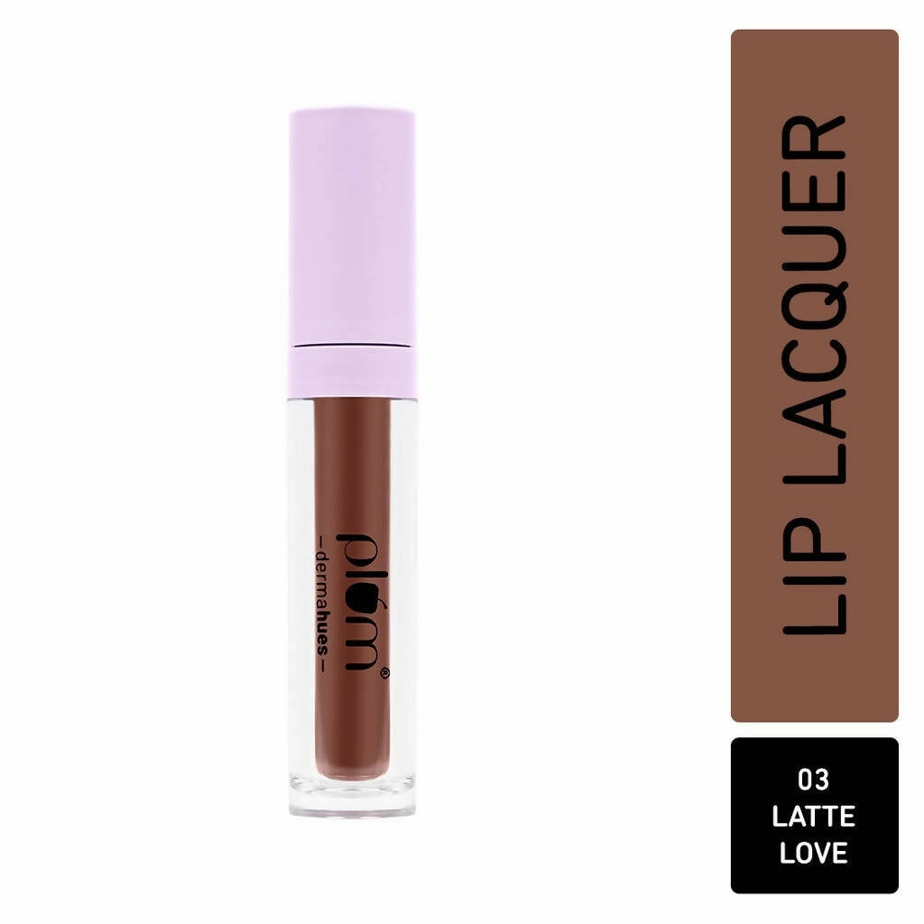 Plum Glassy Glaze Lip Lacquer 3-in-1 Lipstick   Lip Balm   Gloss 03 Latte Love