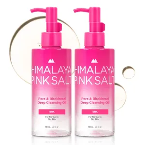 Pore & Blackhead Deep Cleansing Oil BHA, 6.7 fl oz 2 Pack - Pore Purifying Oil Cleanser with BHA for Blackhead Removal, Makeup Remover with Refreshing Low Alkaline Formula