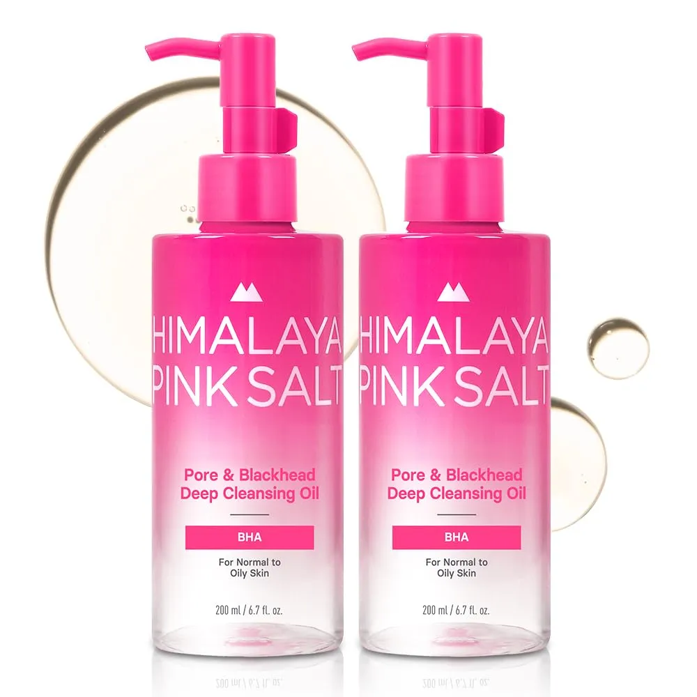 Pore & Blackhead Deep Cleansing Oil BHA, 6.7 fl oz 2 Pack - Pore Purifying Oil Cleanser with BHA for Blackhead Removal, Makeup Remover with Refreshing Low Alkaline Formula
