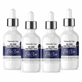 Pore Clear Anti-Aging Face Serum, Pore Tightening Face Serums, Contains Gentle Exfoliants, Targets Acne, Pores, Uneven Skin Tone, 2oz (4-Pack)