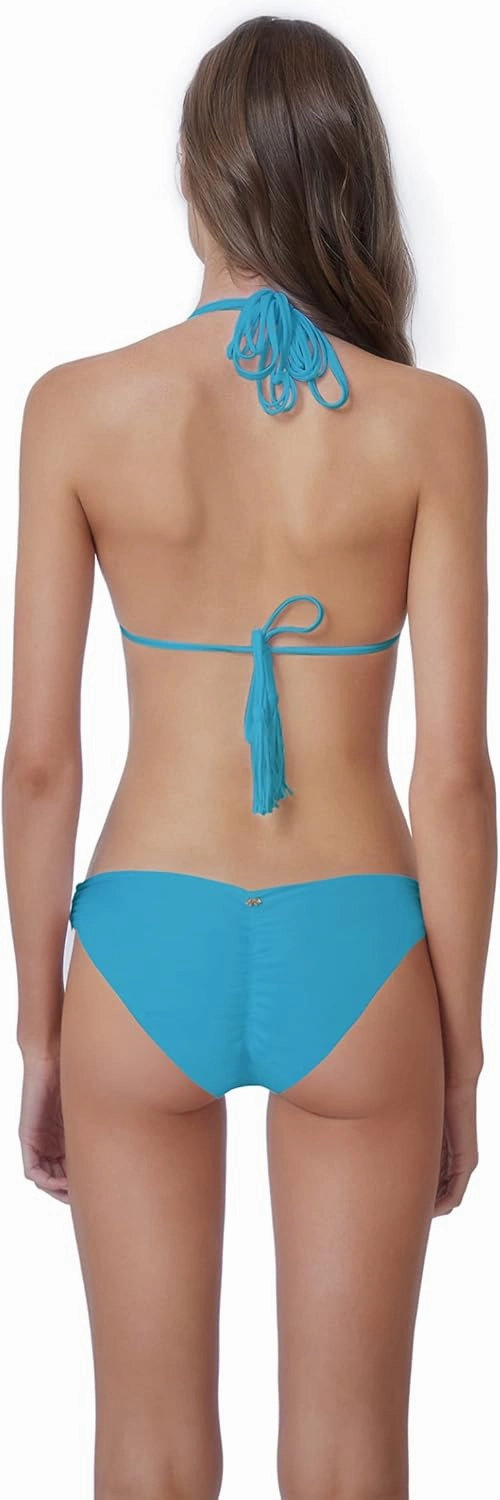 PQ Swim Women's Isla Triangle Bikini Top - Back Tie Closure, Removable Padding, Women's Swimsuit Top