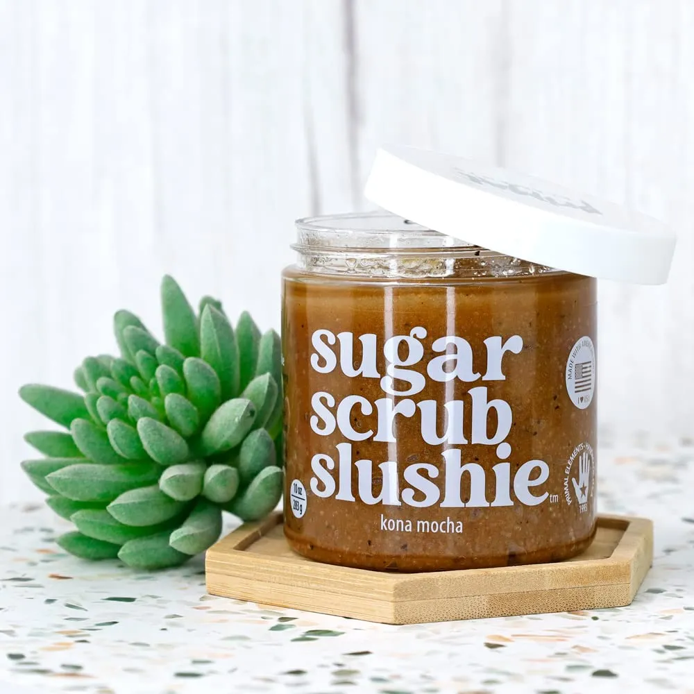 Primal Elements Sugar Scrub Slushie, Hydrate, Exfoliate, & Moisturizing Scrub for Hands, Body, and Face, Gifts for Her (10 oz each) – Kona Mocha (Pack of 3)