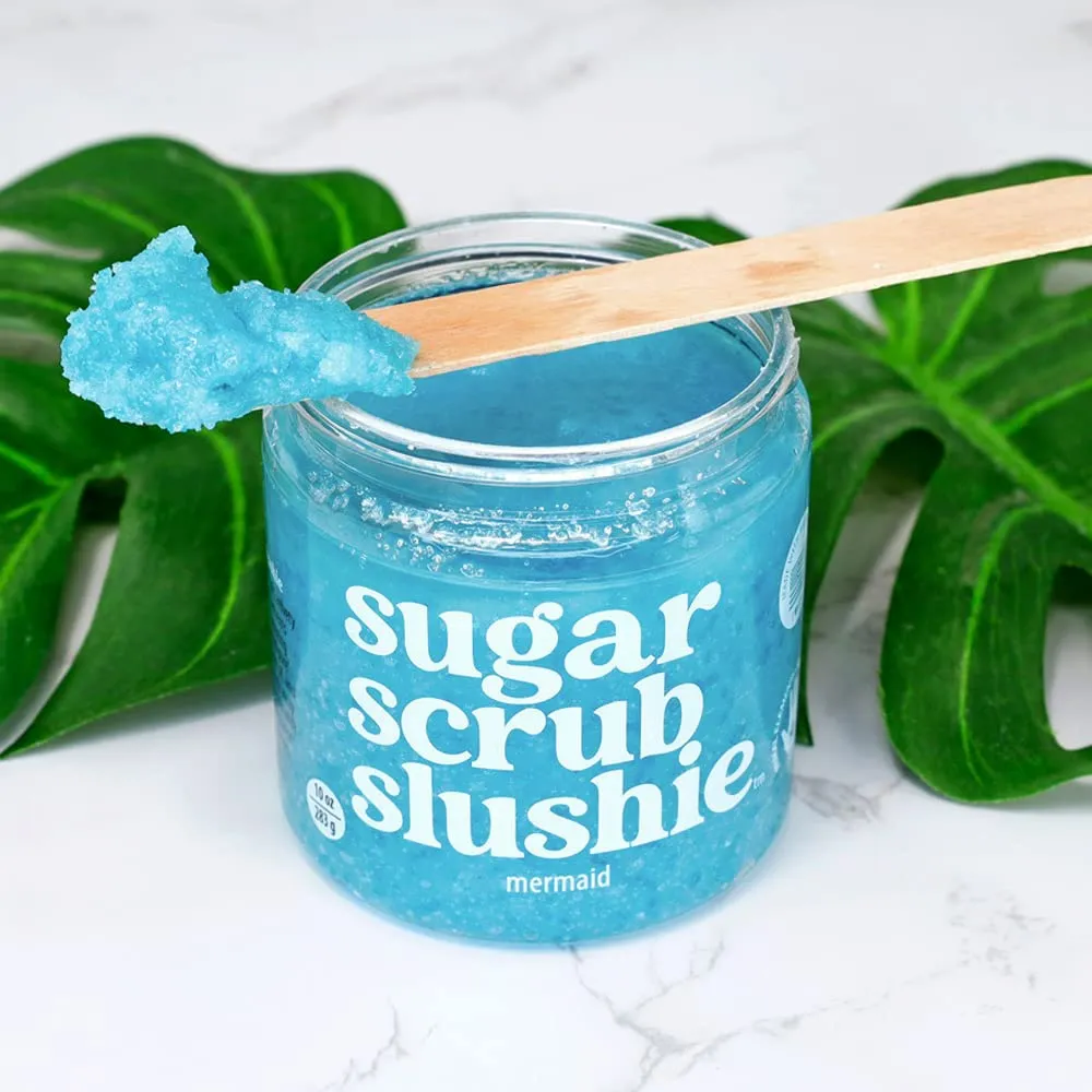 Primal Elements Sugar Scrub Slushie, Hydrate, Exfoliate, & Moisturizing Scrub for Hands, Body, and Face, Gifts for Her (10 oz each) – Mermaid (Pack of 3)