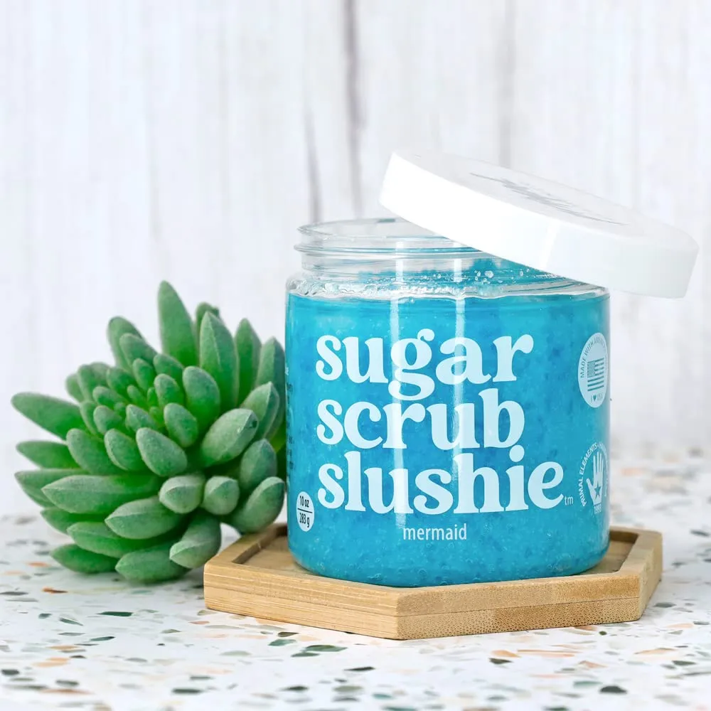 Primal Elements Sugar Scrub Slushie, Hydrate, Exfoliate, & Moisturizing Scrub for Hands, Body, and Face, Gifts for Her (10 oz each) – Mermaid (Pack of 3)