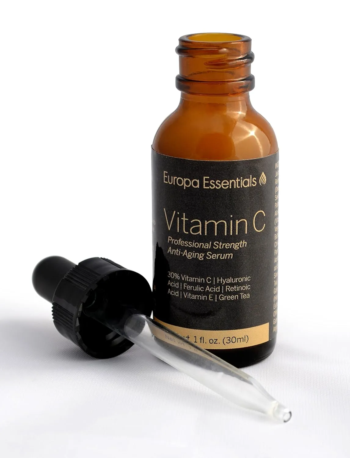 Professional Strength 30% Vitamin C Serum with Anti-Aging Benefits (  Botanical Hyaluronic Acid & Organic Aloe), 1oz (30ml)