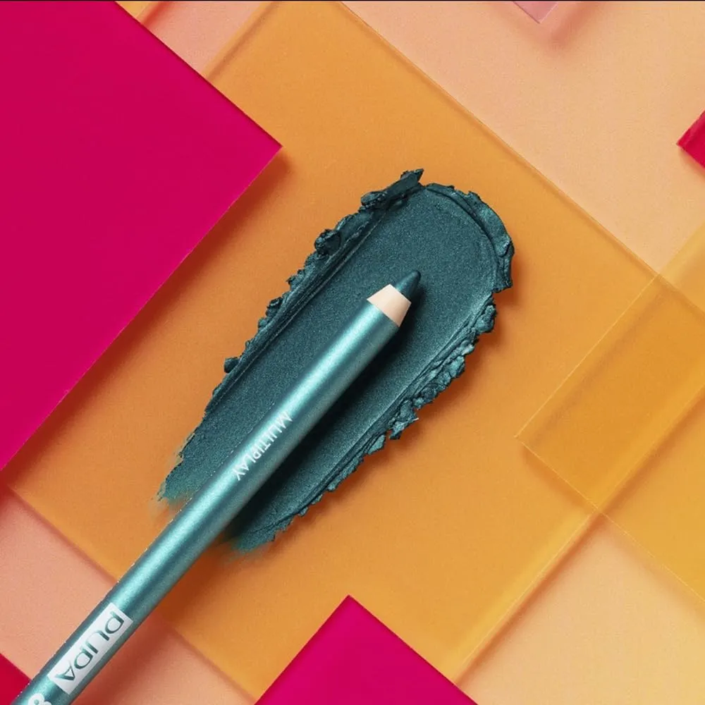 Pupa Milano Multiplay Eye Pencil - Creamy, Blendable Eyeliner With Smudge Tip - Long Wearing, Glamorous Intensity - Smooth And Lasting Color Liner For Waterline Or Lid - 02 Electric Green - 0.04 Oz