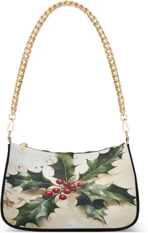 Red Mushrooms White Flowers Womans Purse, Cute Handbag